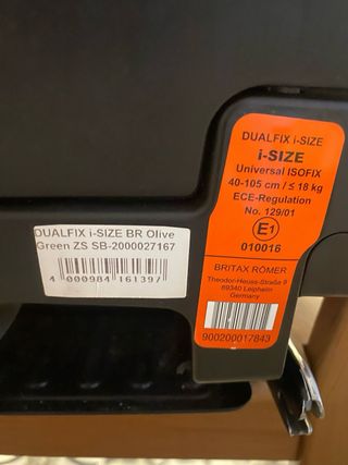 Silla Coche Britax Romer Dualfix i-Size