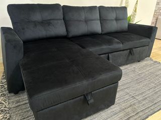 Sofá Cama Negro con Arcón