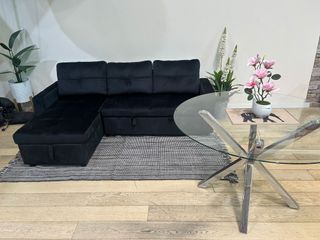 Sofá Cama Negro con Arcón