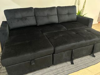 Sofá Cama Negro con Arcón