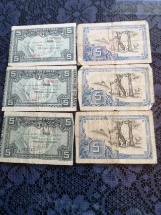 Billetes antiguos de España - 5 Pesetasde 25 -50