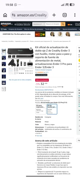 Kit Doble Eje Z Creality Ender 3