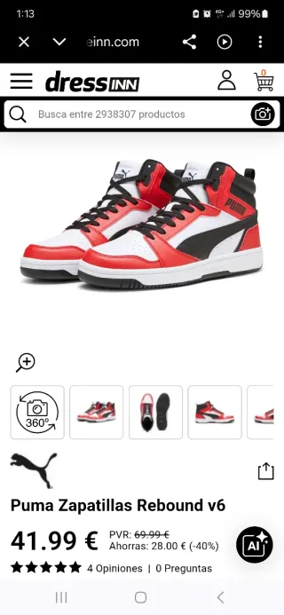 Tenis Puma niño talla 36