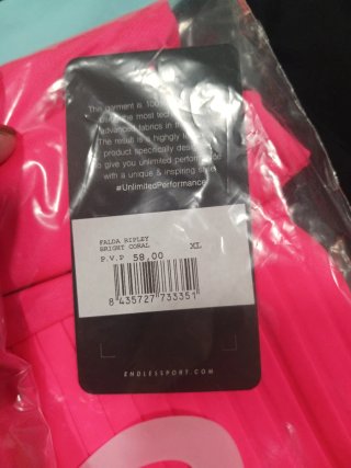 Falda plisada coral brillante ENDLESS Padel