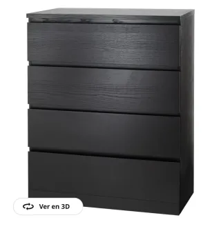 Cómoda 4 cajones madera gris