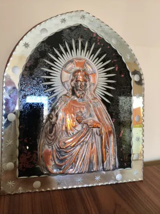 Jesucristo antiguo cobre espejo