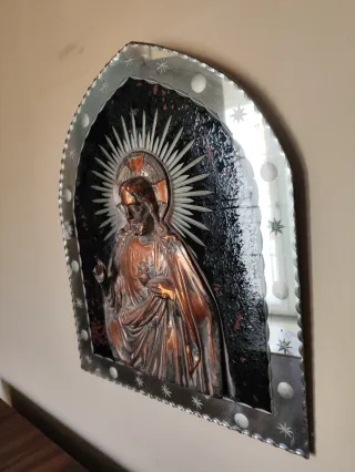 Jesucristo antiguo cobre espejo