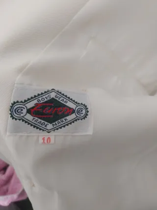 Traje comunión niño blanco y dorado Talla 10