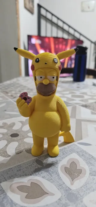 Homer Simpson Pikachu 3D Stampato dipinto a mano