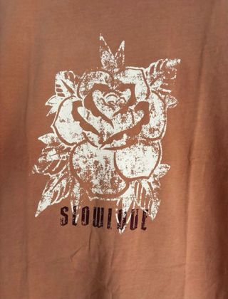 Camiseta Slowlove Mujer Talla M Algodón Terracota