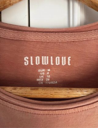 Camiseta Slowlove Mujer Talla M Algodón Terracota