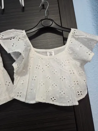 Conjunto niña blanco bordado