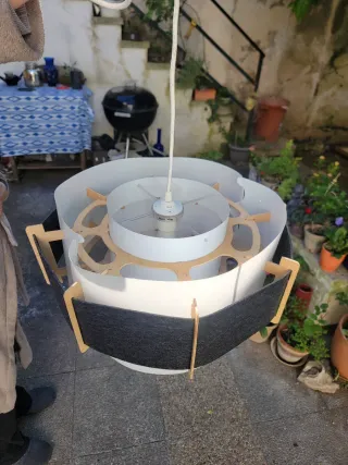 Lámpara de techo moderna blanca y gris