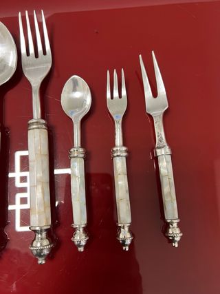 Set posate vintage Sheffield madreperla