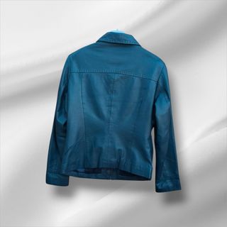 Cazadora Piel Azul Petróleo Talla 40