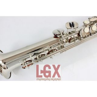 Saxofón Soprano Recto Plateado Nuevo