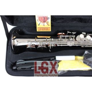 Saxofón Soprano Recto Plateado Nuevo