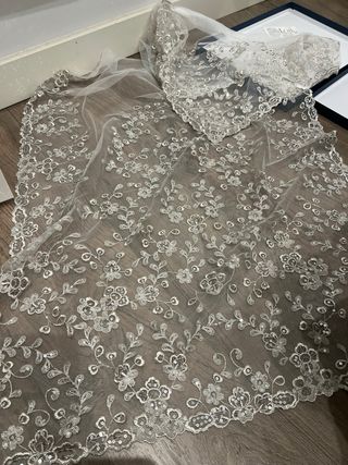 Manteletas de hilo plateada niñade fallera