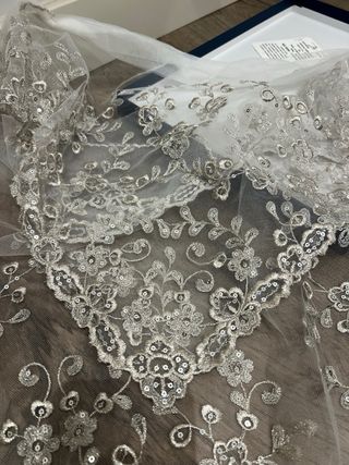 Manteletas de hilo plateada niñade fallera