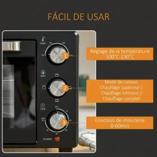 Horno Sobremesa 21L 1400W Negro