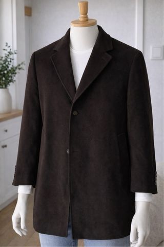 Abrigo marrón lana/cachemira Zara talla L Hombre