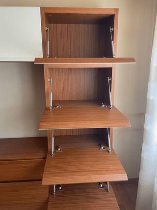 Mueble de salón grande para TV | Blanco y Madera