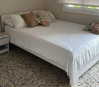 Estructura Cama ASKVOLL 160x200 Blanca colchon