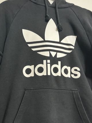 Sudadera Adidas Negra Logo Blanco