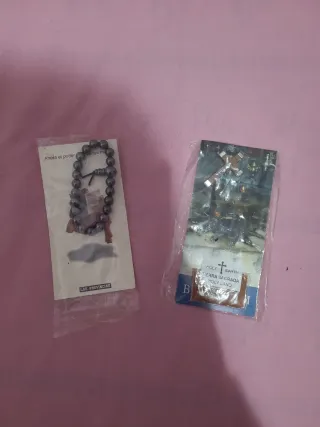 Pulsera Tibetana + tierra Santa con cruz