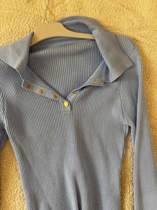 Jersey Celeste Manga Larga