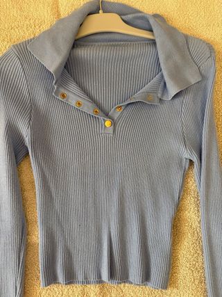 Jersey Celeste Manga Larga