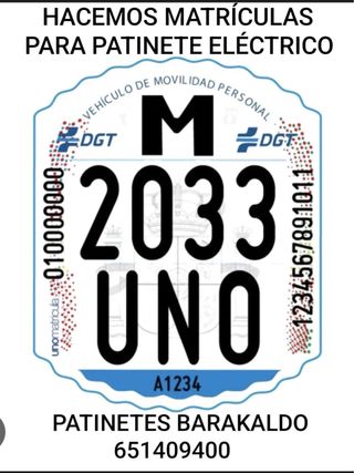 MATRÍCULA DGT PATINETE ELÉCTRICO