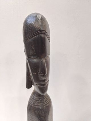 Escultura Busto Africano Madera Tallada