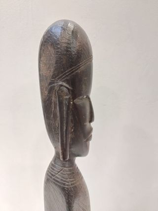 Escultura Busto Africano Madera Tallada
