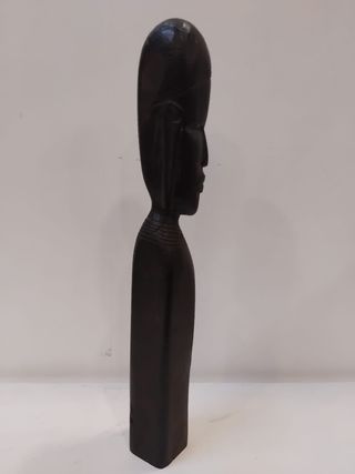 Escultura Busto Africano Madera Tallada