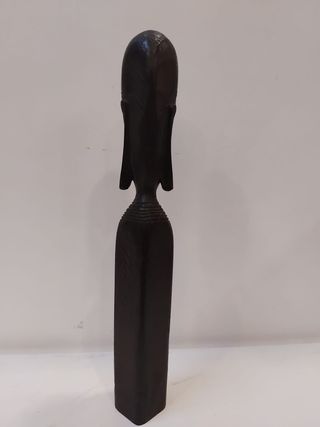 Escultura Busto Africano Madera Tallada