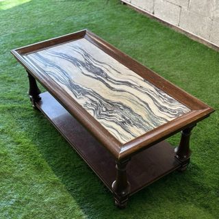 Mesa de centro madera y mármol