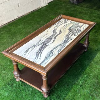 Mesa de centro madera y mármol