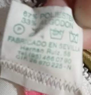 Vestido Flamenca Vintage Blanco y Verde Oliva