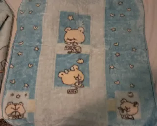 Manta saco bebé azul estrellas y ositos