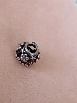 Charm Plata Mariquita Flores