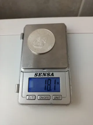 Moneda Plata Mexicana de 5 pesos.Año de Carranza