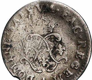 Moneda Plata Luis XIV El Rey Sol 4 Soles 1692