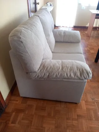 Sofá de 2 plazas beige/marrón claro