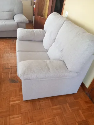 Sofá de 2 plazas beige/marrón claro