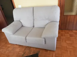 Sofá de 2 plazas beige/marrón claro