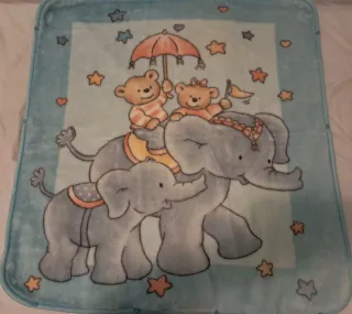 Manta saco bebé elefantes azul