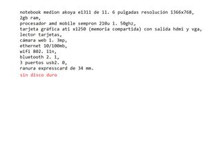 Notebook e1311 Akoya Medion portátil