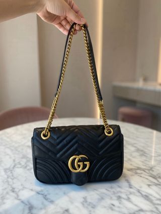 Bolso Gucci Piel Negro y Dorado