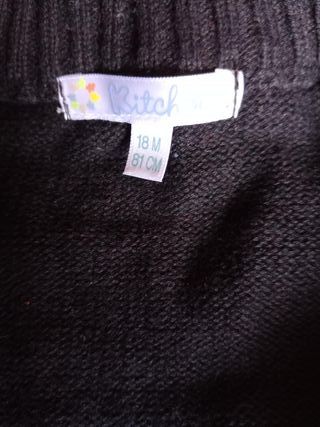 Chaqueta punto bebé 18 meses 81cm. Negra